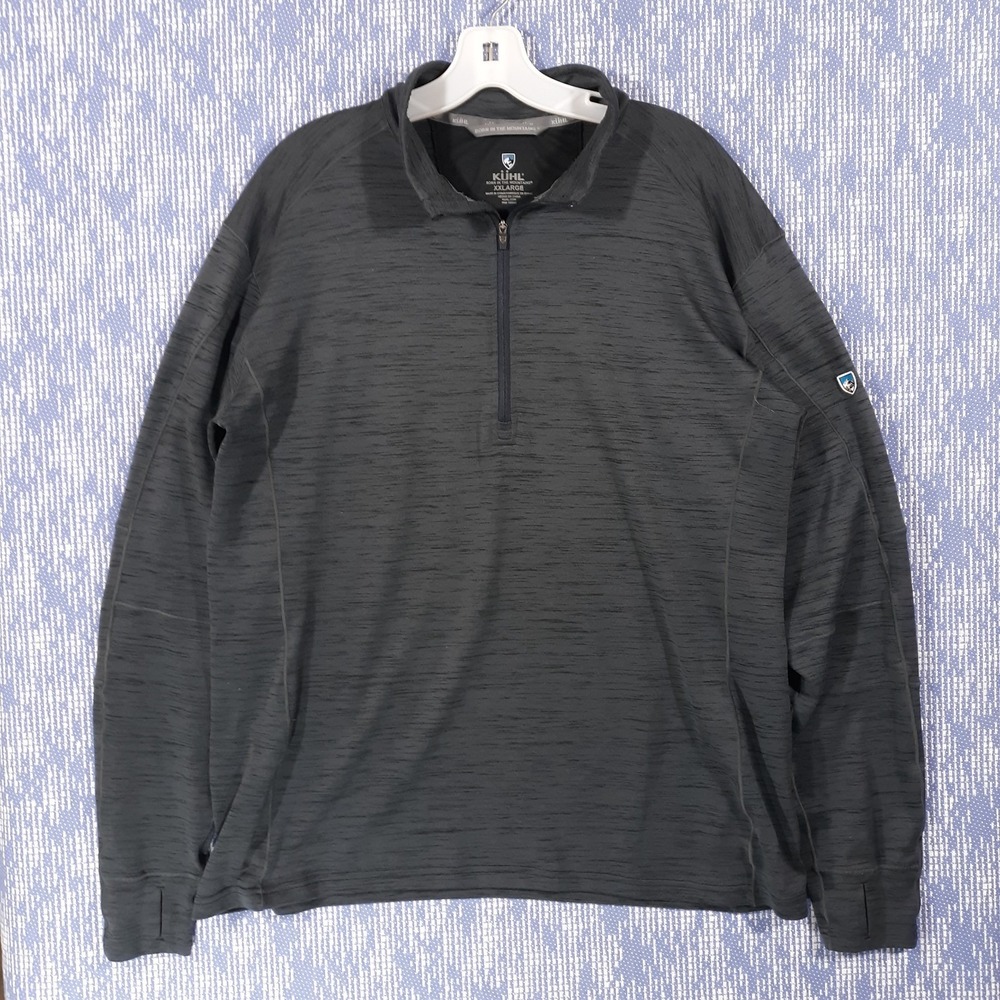 Kuhl Sweater Mens 2XL Gray Outdoor Hiking 1/4 Zip Pullover Mountain